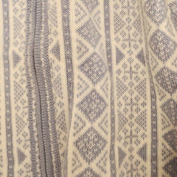 NWOT Planet Earth Fair Isle Design Sweater Zip Front Sz M Blue - Picture 5 of 5